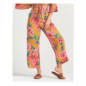 Billabong Moss Landing Floral Wide Leg Crop Pants